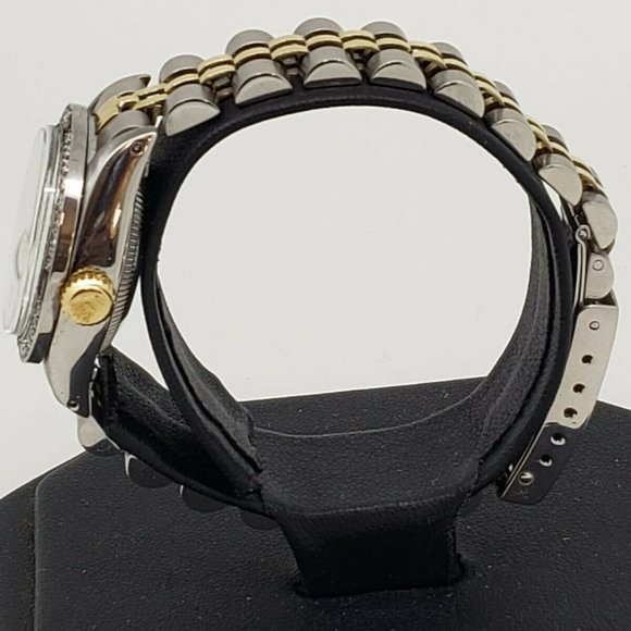 Rolex Ladies Datejust Oyster Gold Steel Diamond Dial Bezel Emeralds Ruby main image 7